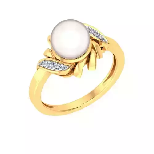 Women pearl ring earrings pendant 3dm render