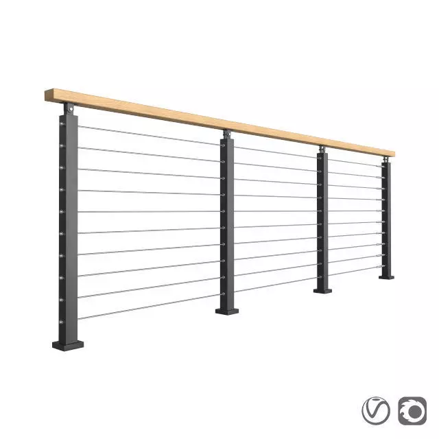 Modern railing 002 3D model_0