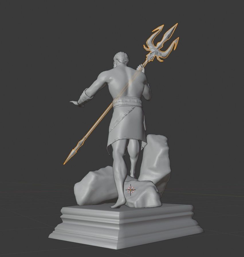 Poseidon Statue Low-poly 3D model_9
