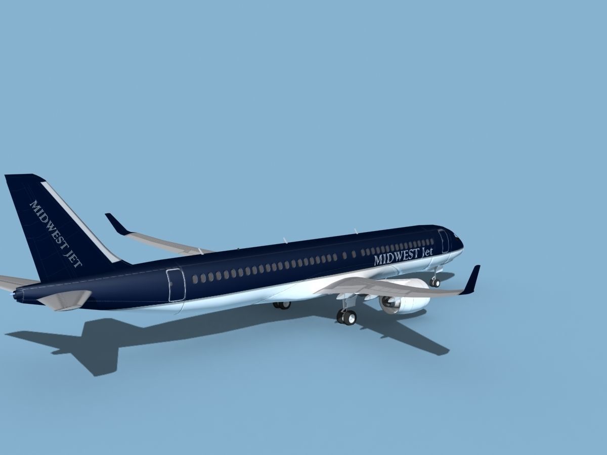 Airbus A220-300 Midwest Jet 3D model_5