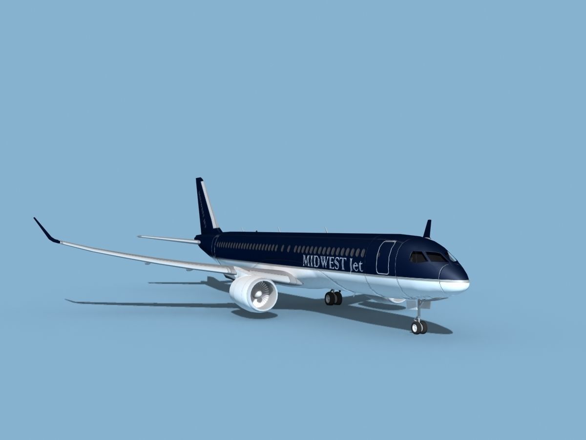Airbus A220-300 Midwest Jet 3D model_2
