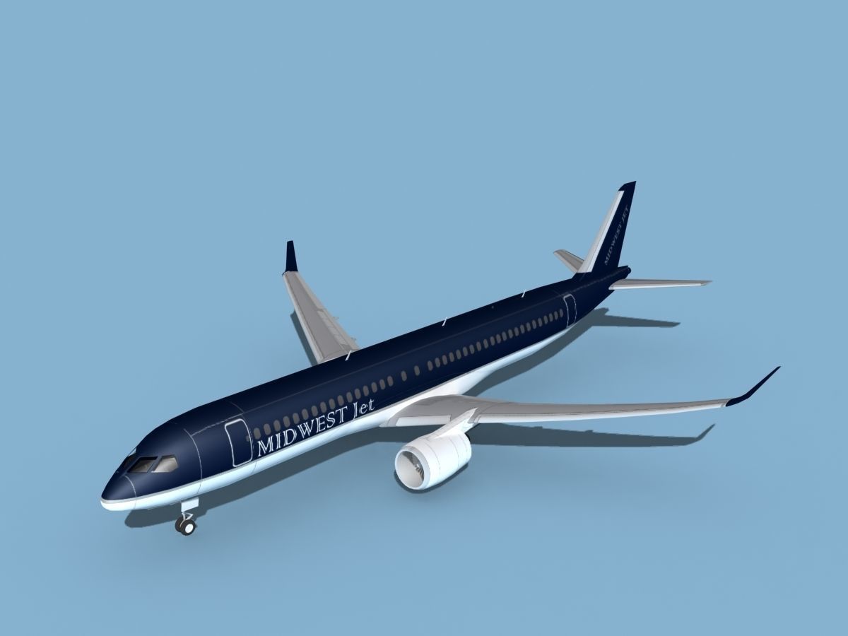 Airbus A220-300 Midwest Jet 3D model_10
