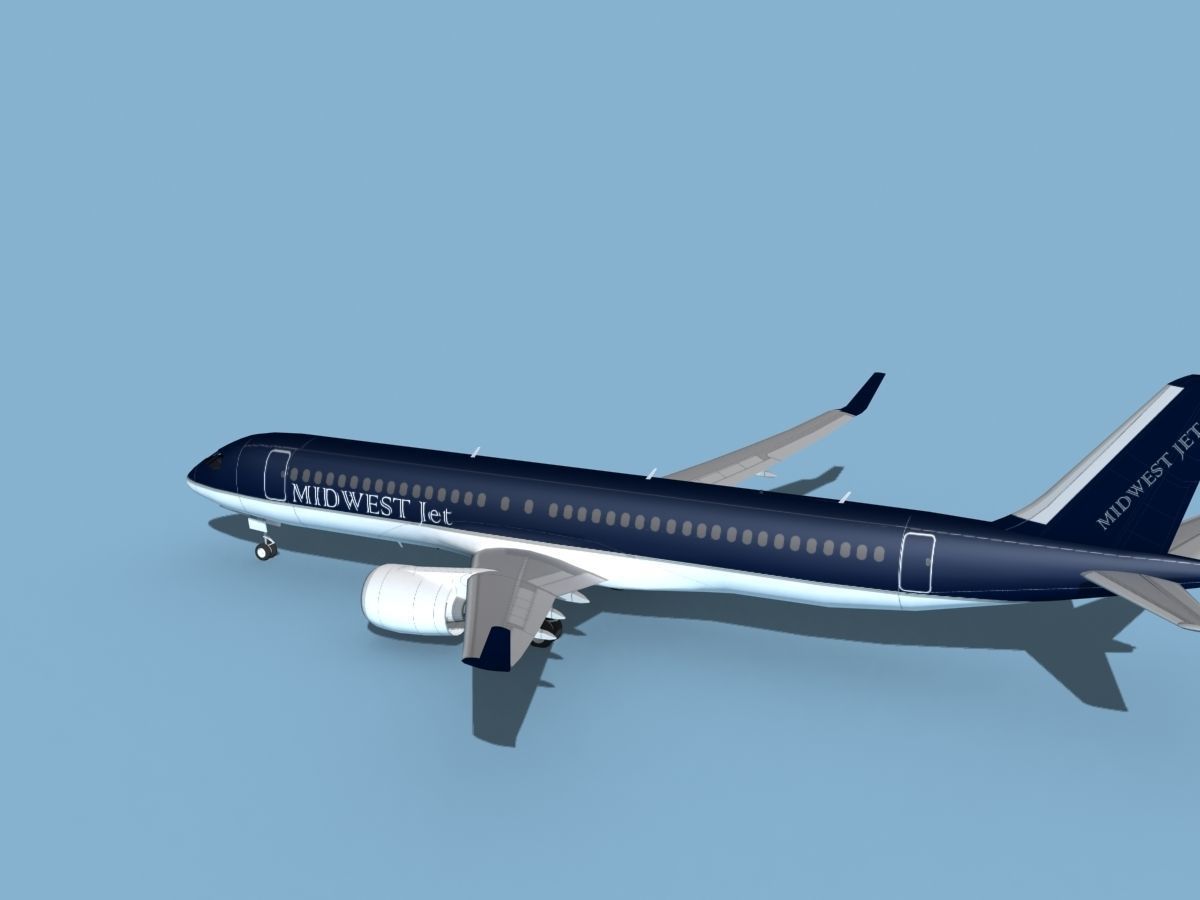 Airbus A220-300 Midwest Jet 3D model_8
