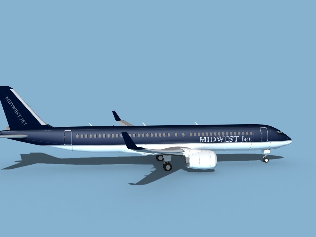 Airbus A220-300 Midwest Jet 3D model_4