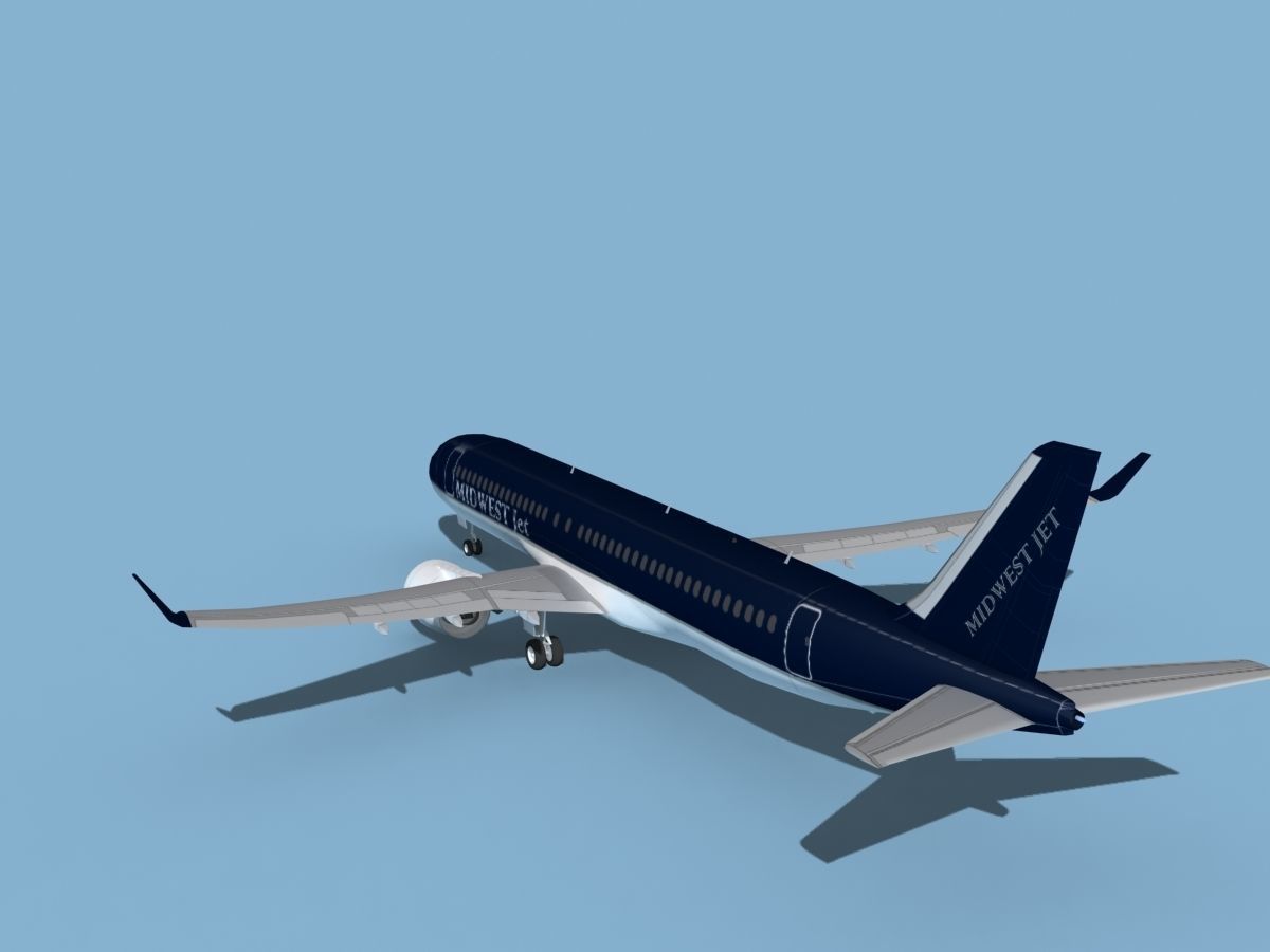 Airbus A220-300 Midwest Jet 3D model_7