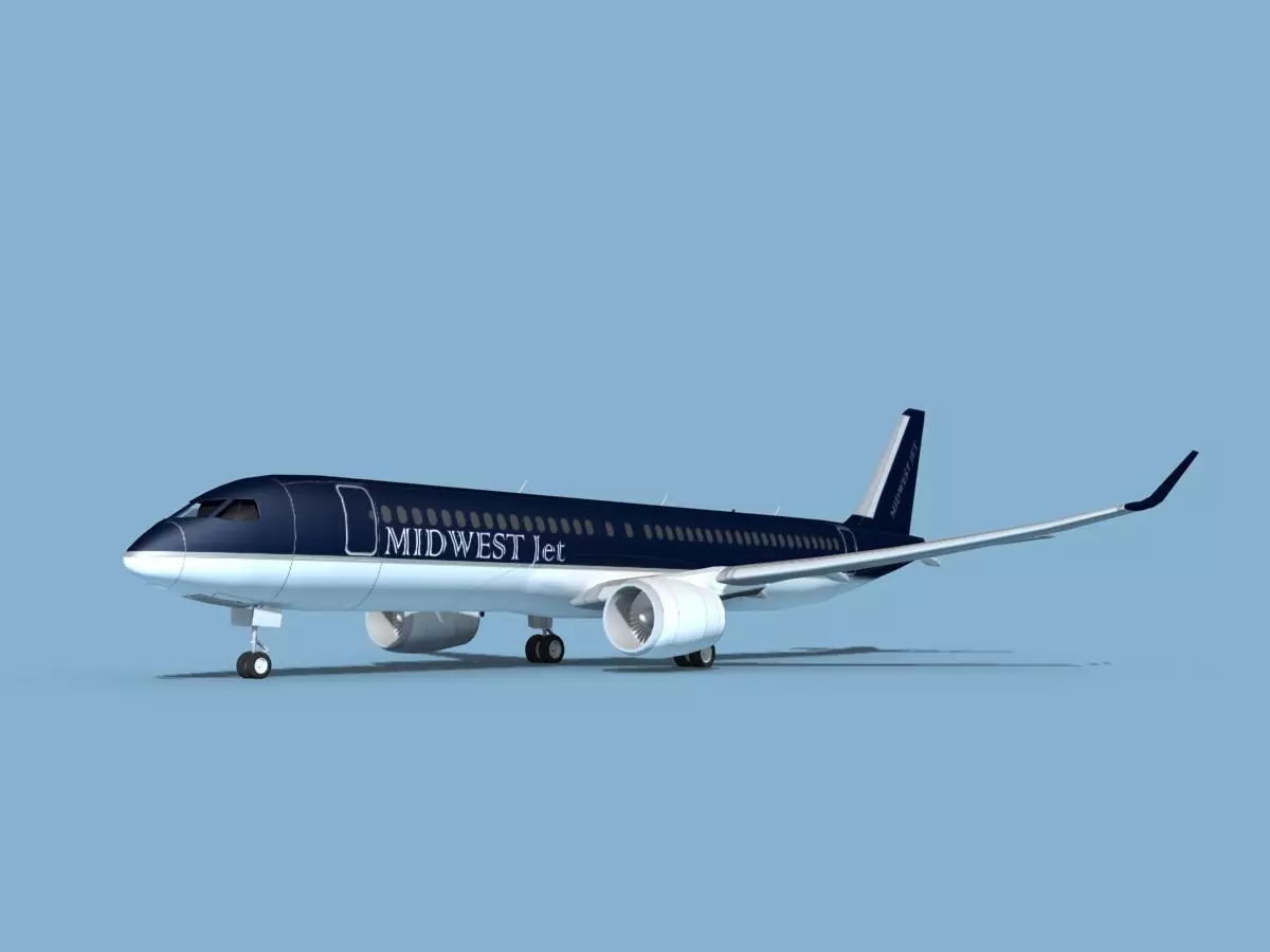 Airbus A220-300 Midwest Jet 3D model_0