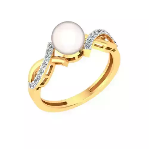 Women pearl ring pendant earrings 3dm render