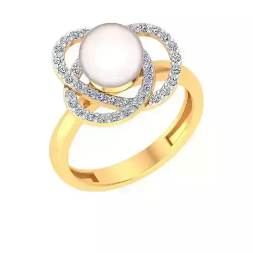 Women pearl ring earrings pendant 3dm render