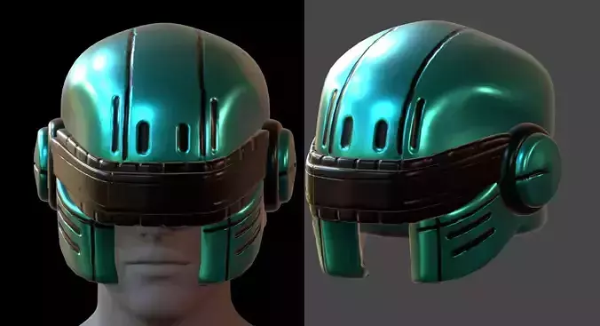 Gas mask helmet 3d model scifi Low-poly 