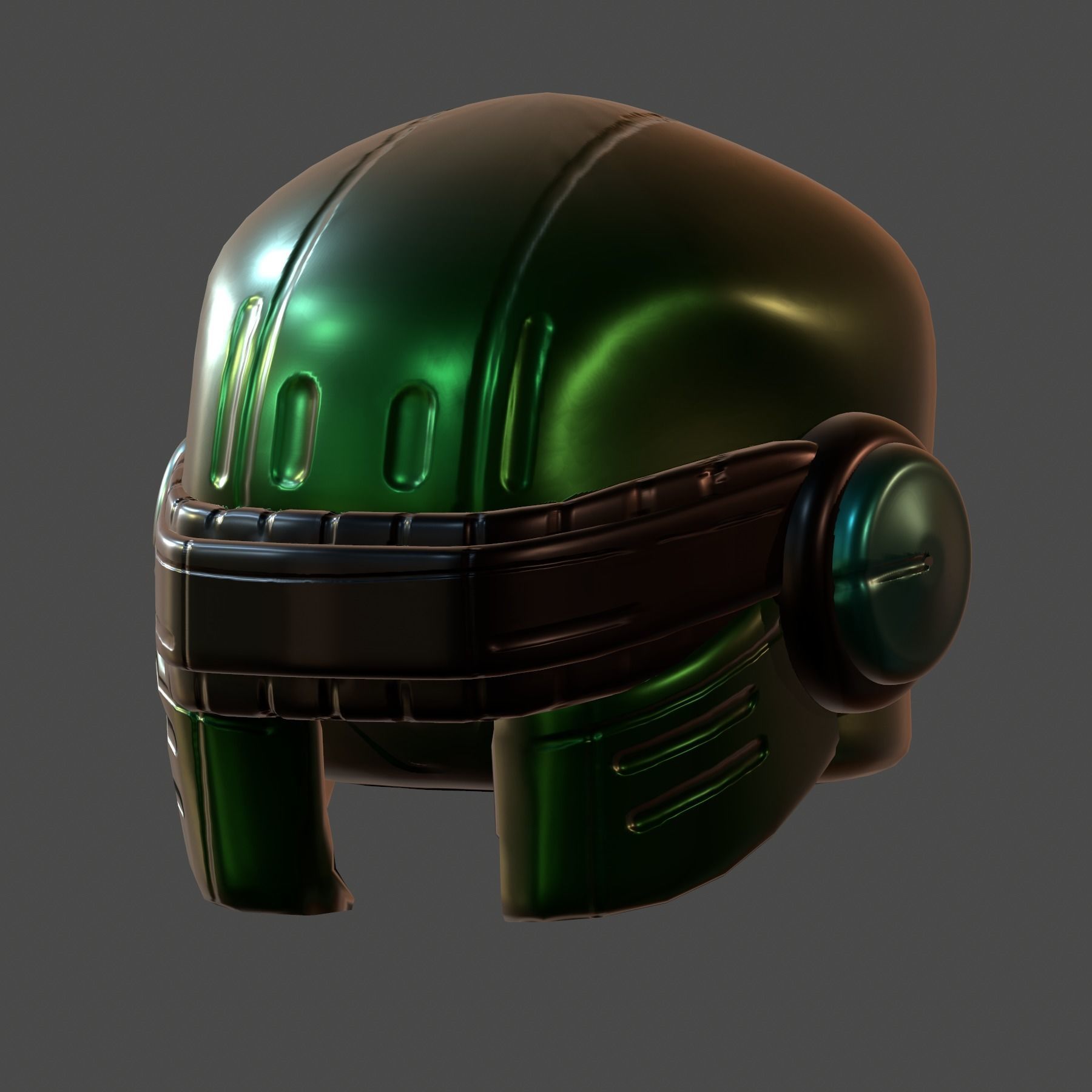 Gas mask helmet 3d model scifi Low-poly 3D model_3