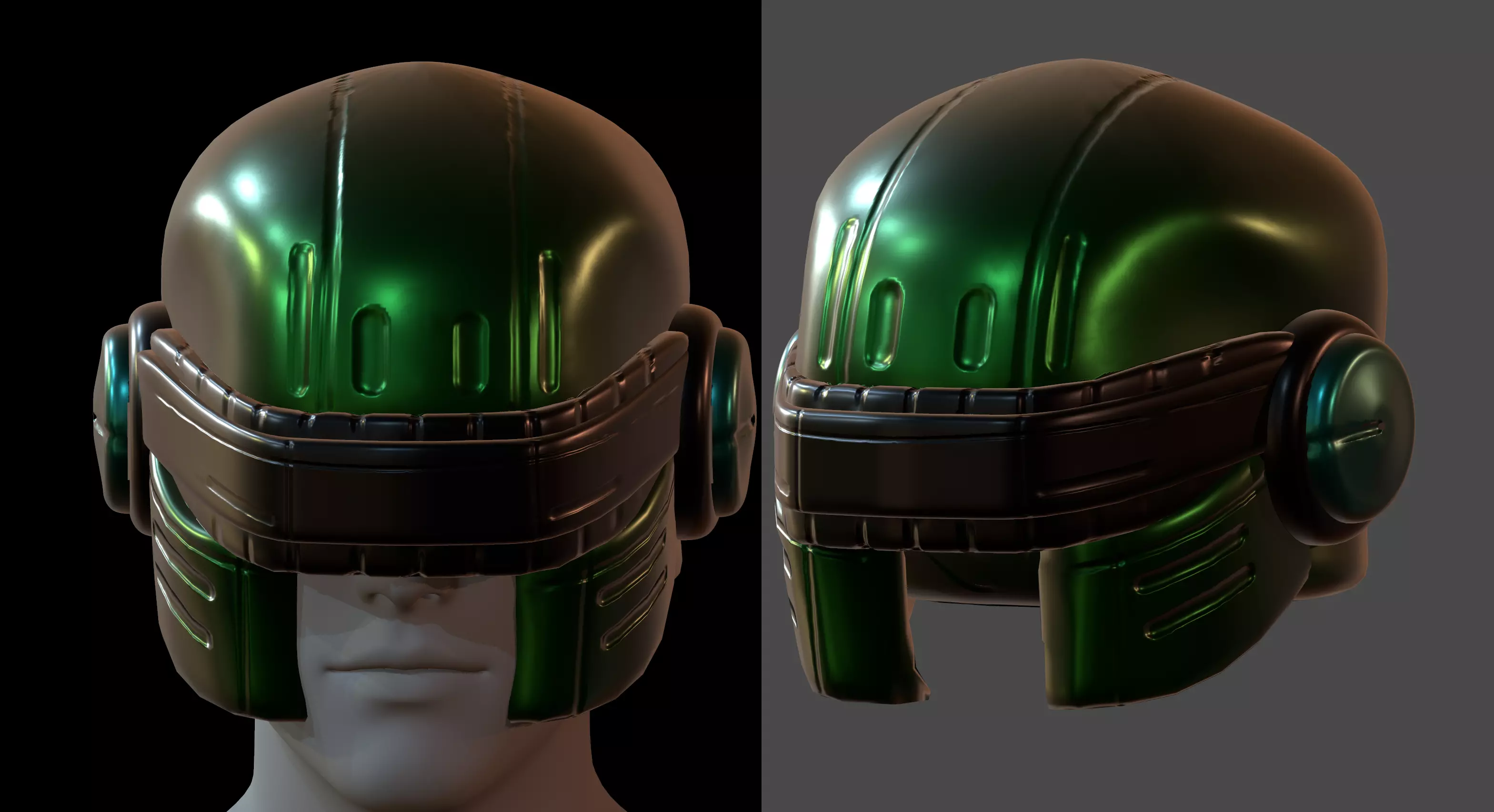 Gas mask helmet 3d model scifi Low-poly 3D model_0