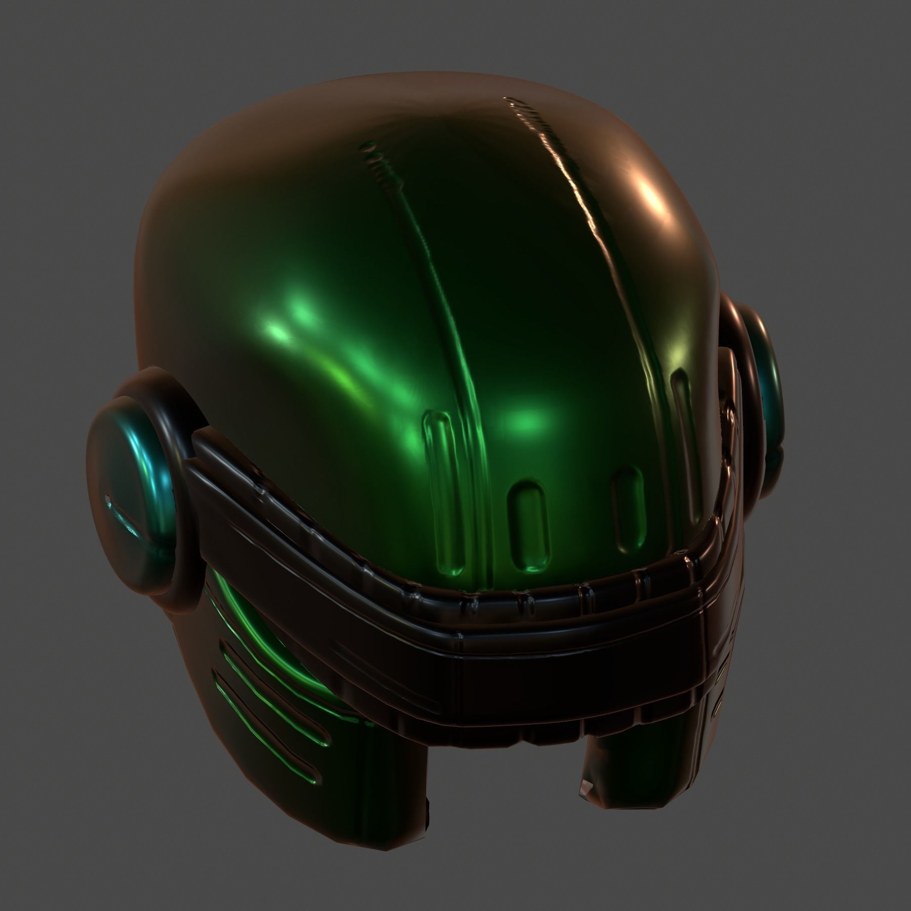 Gas mask helmet 3d model scifi Low-poly 3D model_4