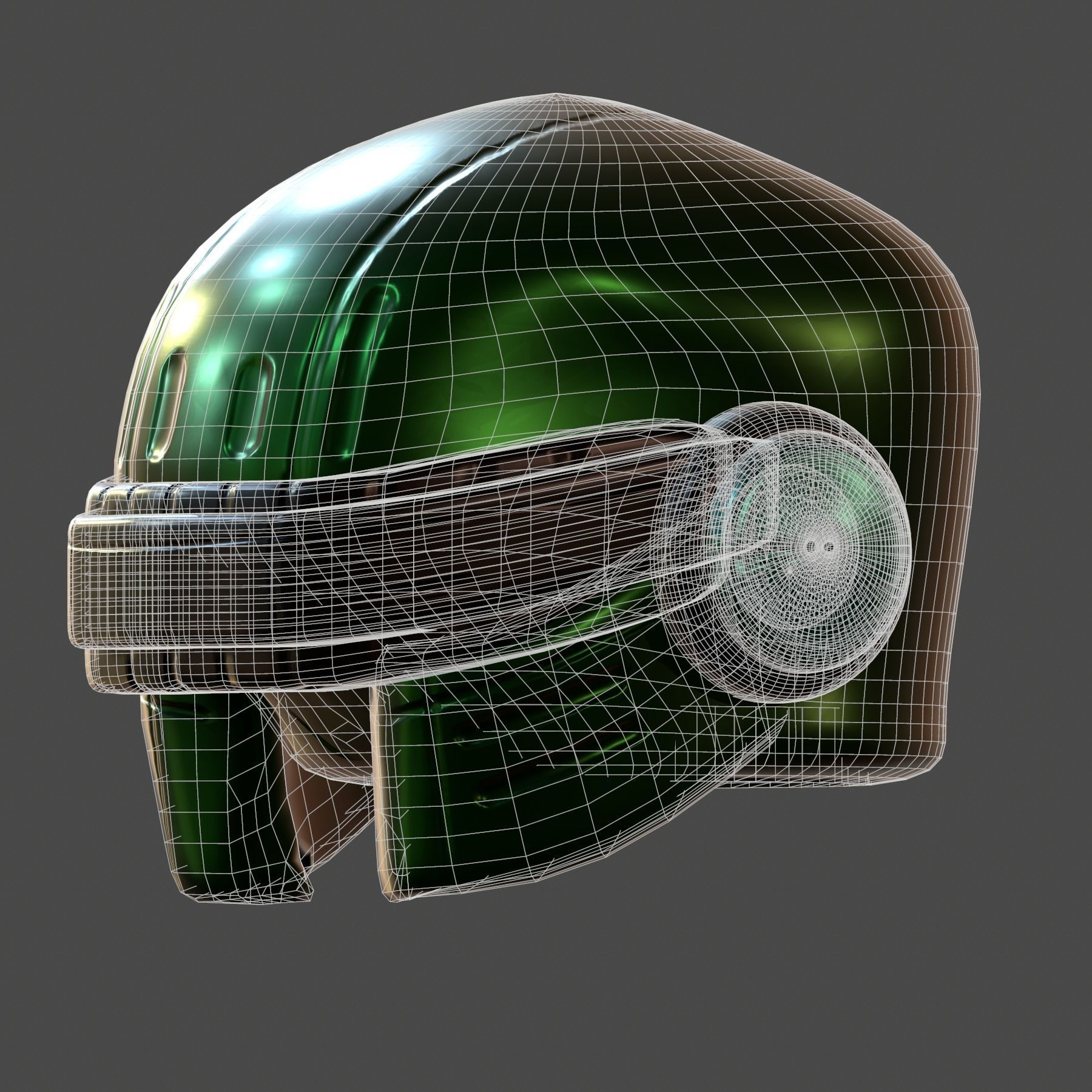 Gas mask helmet 3d model scifi Low-poly 3D model_7