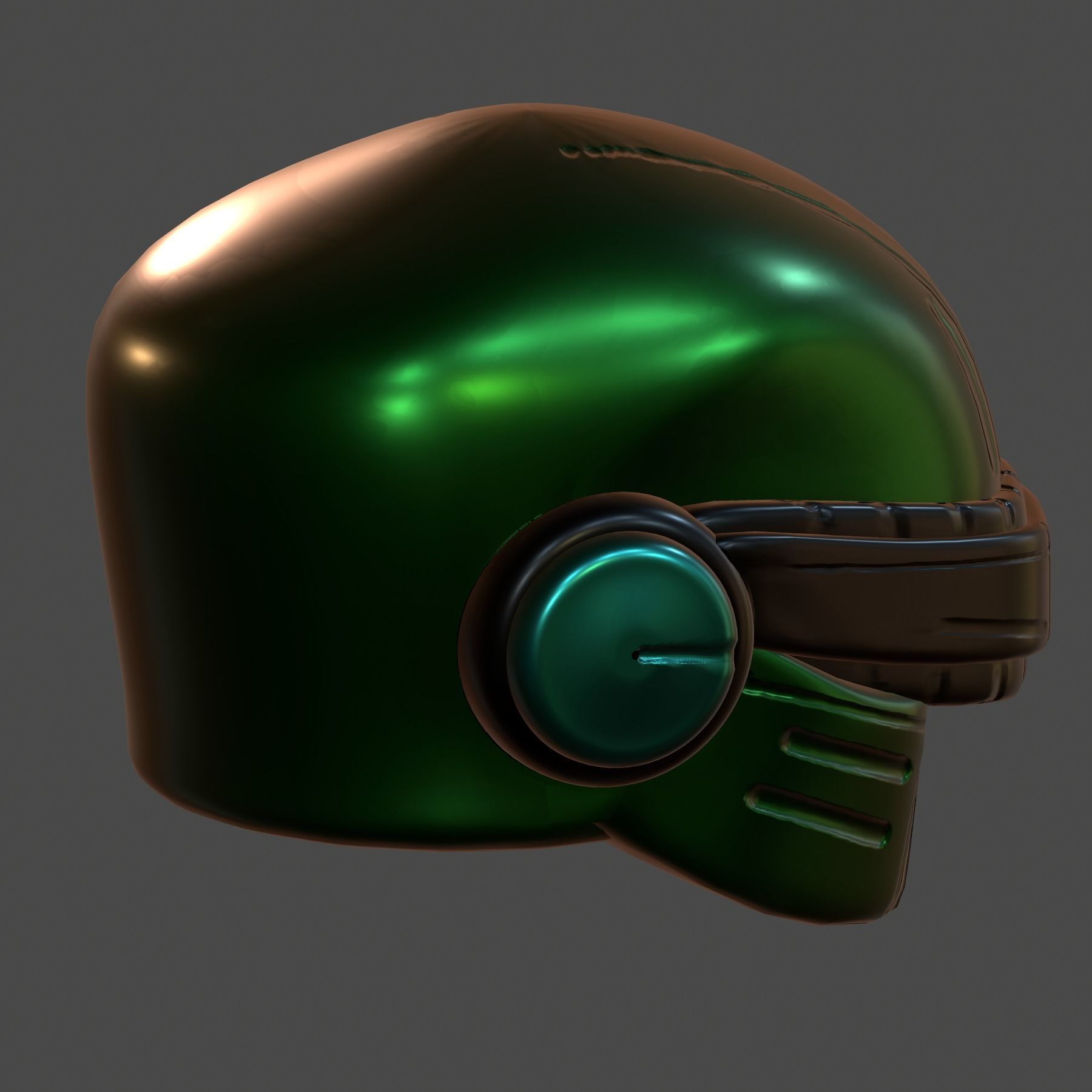 Gas mask helmet 3d model scifi Low-poly 3D model_5