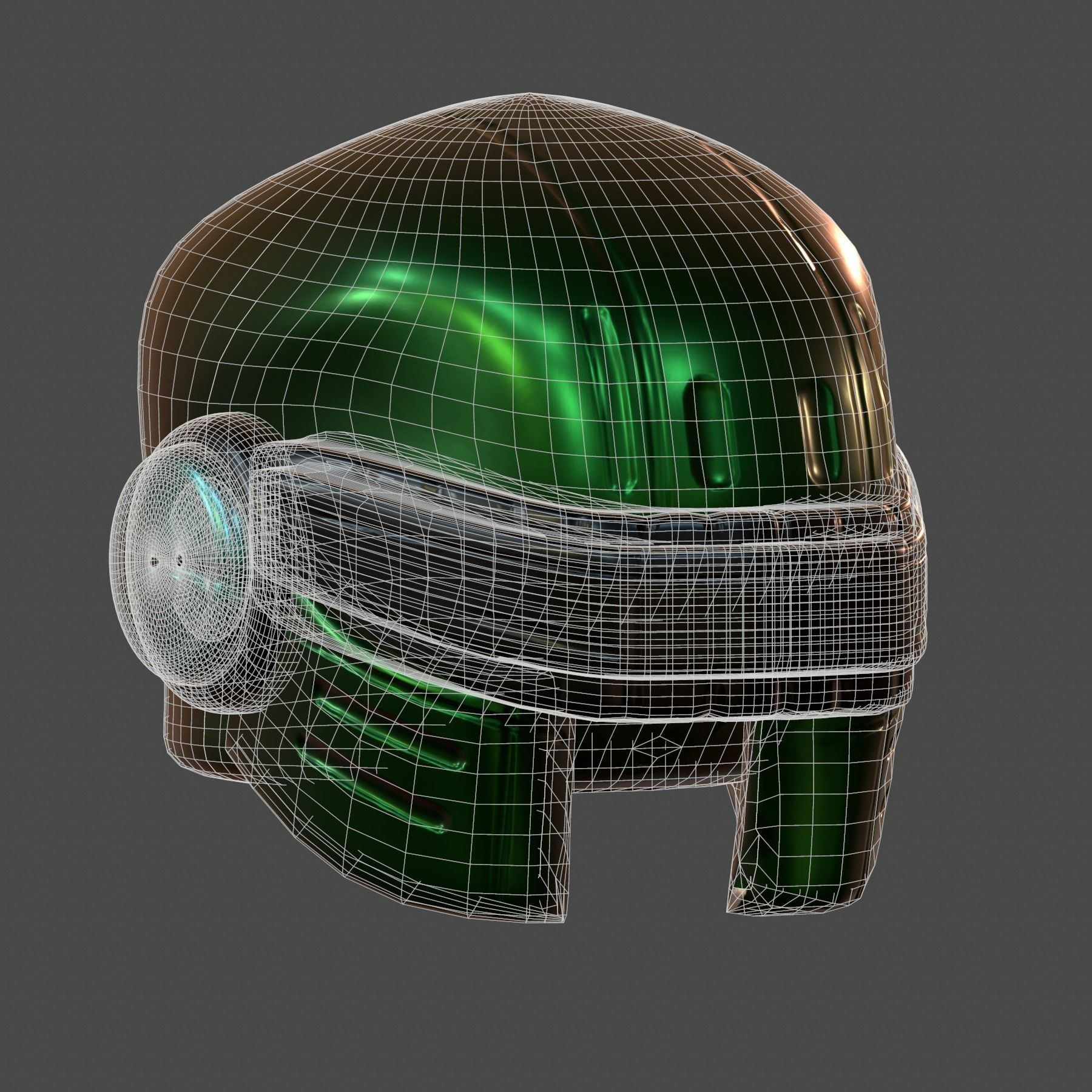Gas mask helmet 3d model scifi Low-poly 3D model_8