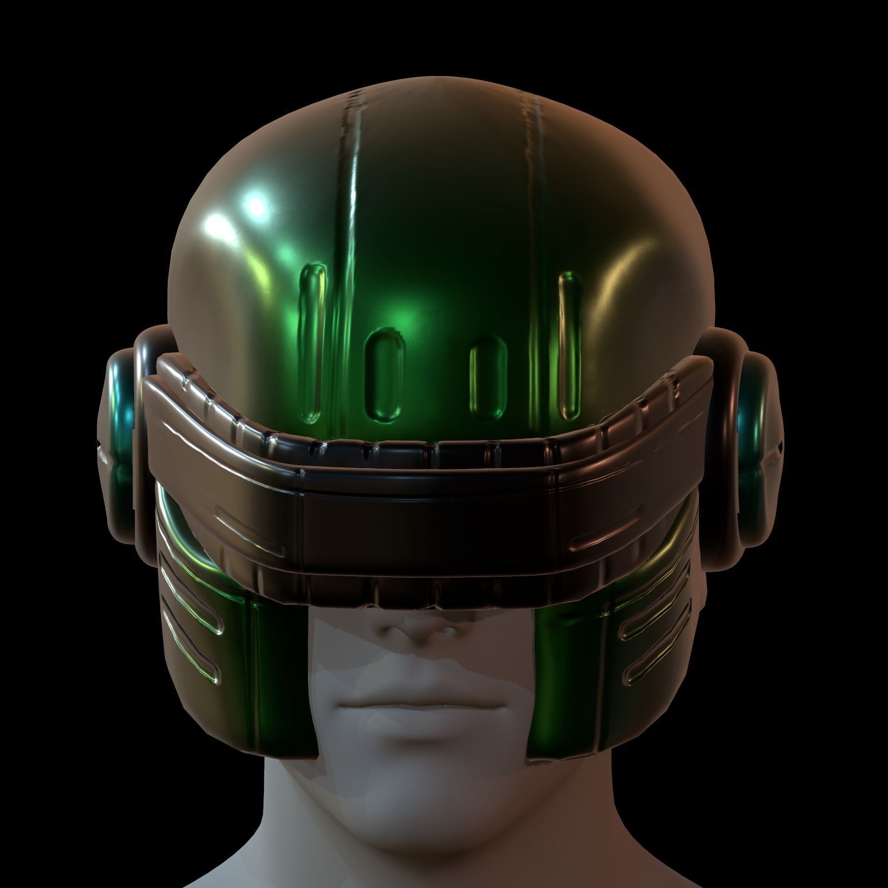 Gas mask helmet 3d model scifi Low-poly 3D model_1