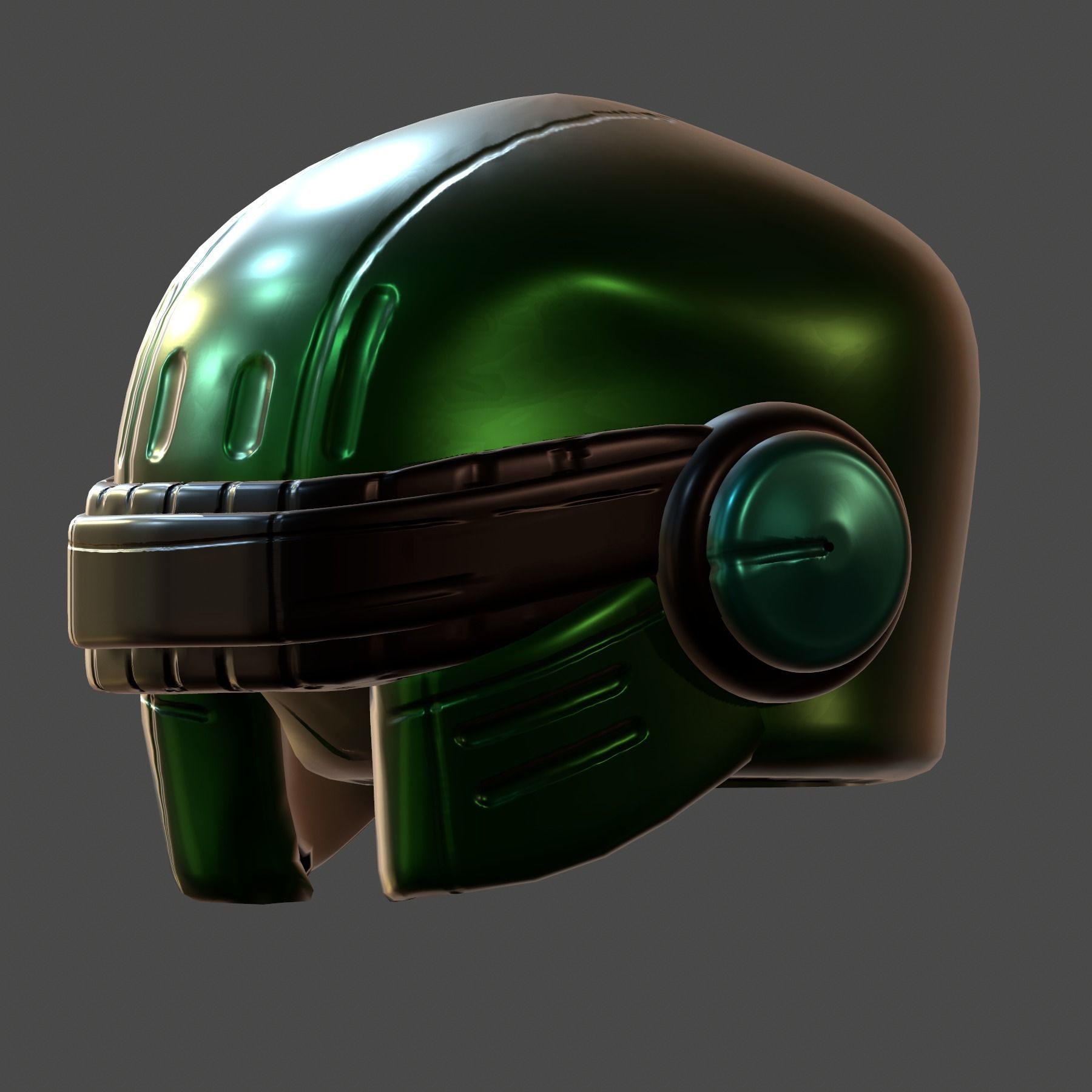 Gas mask helmet 3d model scifi Low-poly 3D model_6