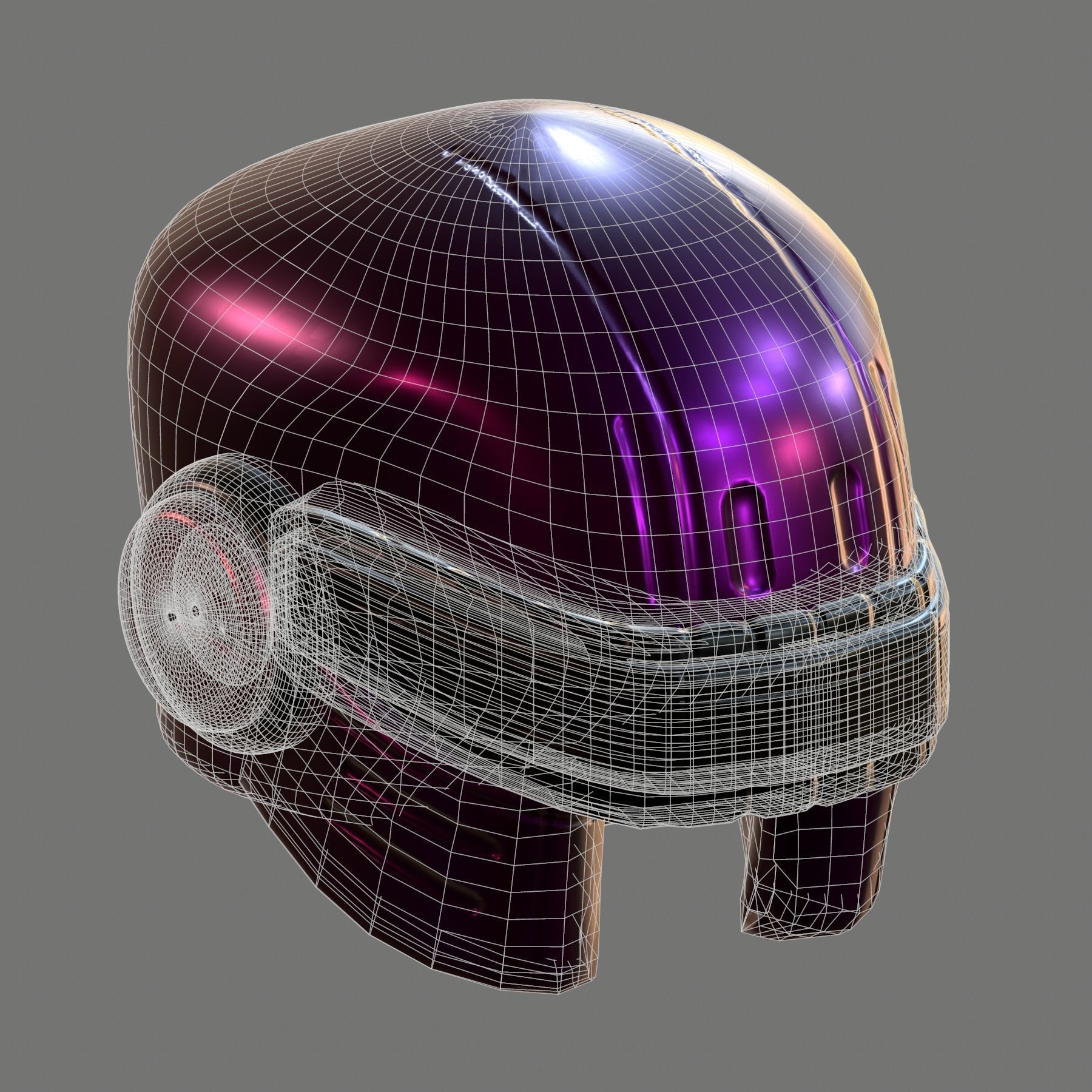 Gas mask helmet 3d model scifi Low-poly Low-poly 3D model_8