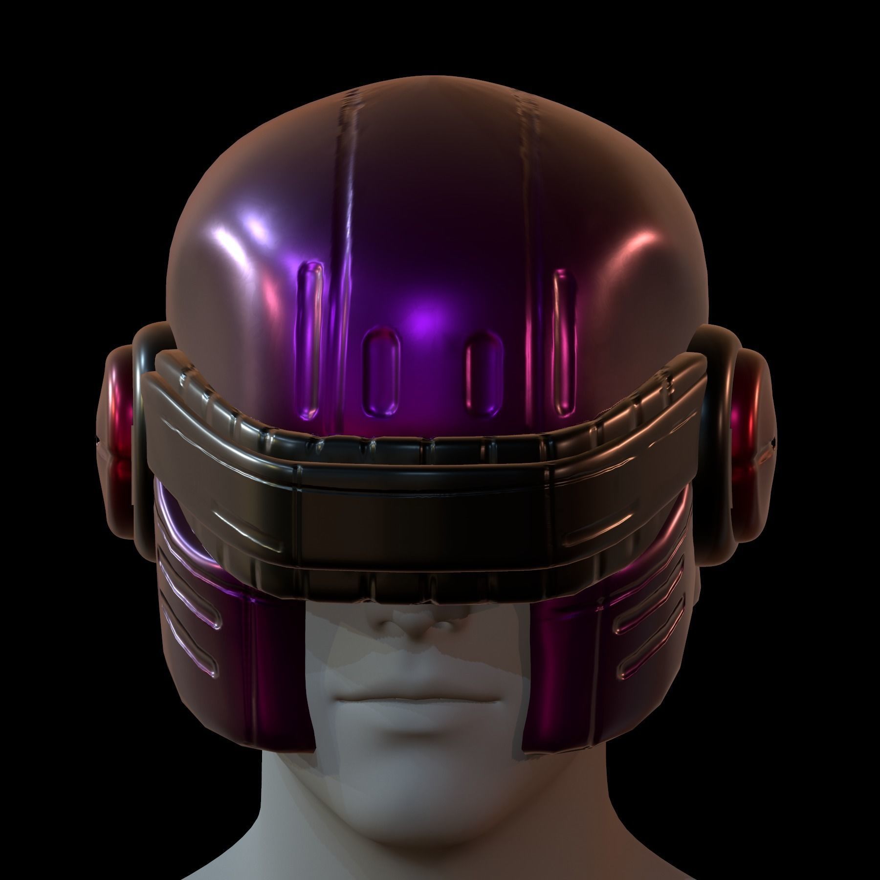 Gas mask helmet 3d model scifi Low-poly Low-poly 3D model_1