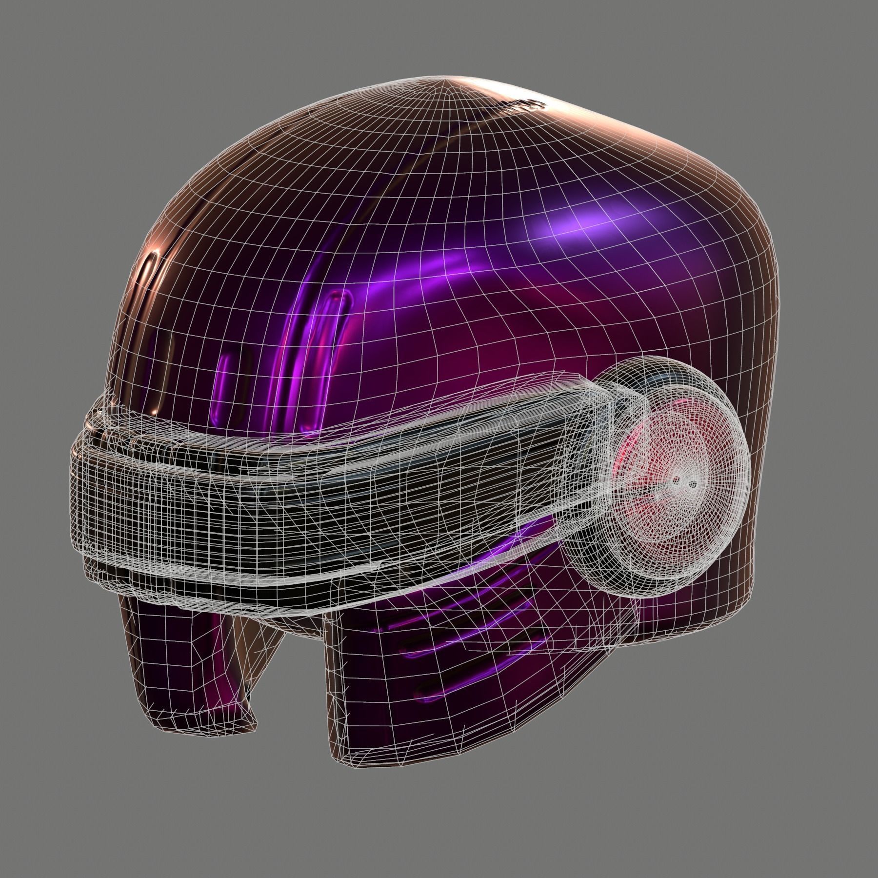 Gas mask helmet 3d model scifi Low-poly Low-poly 3D model_7