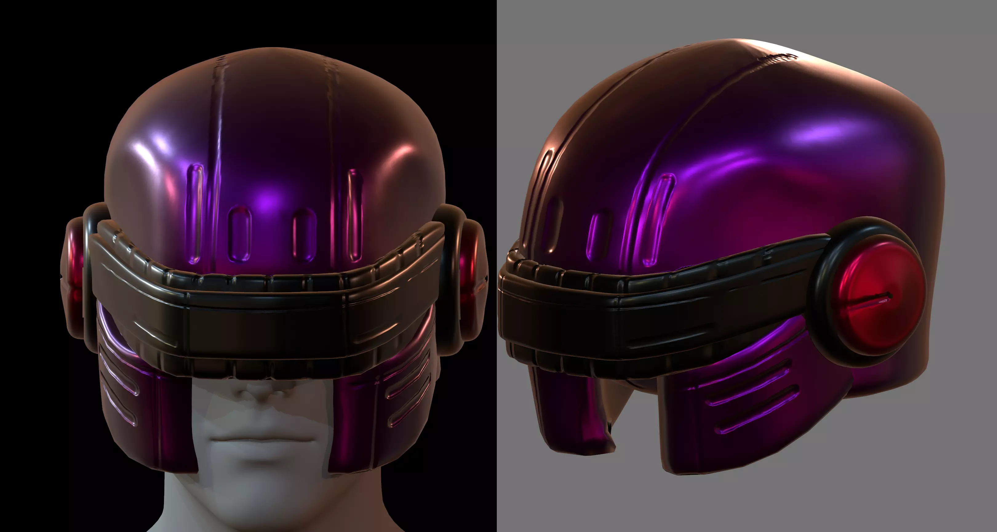 Gas mask helmet 3d model scifi Low-poly Low-poly 3D model_0