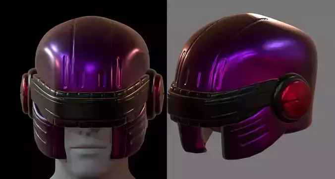 Gas mask helmet 3d model scifi Low-poly 
