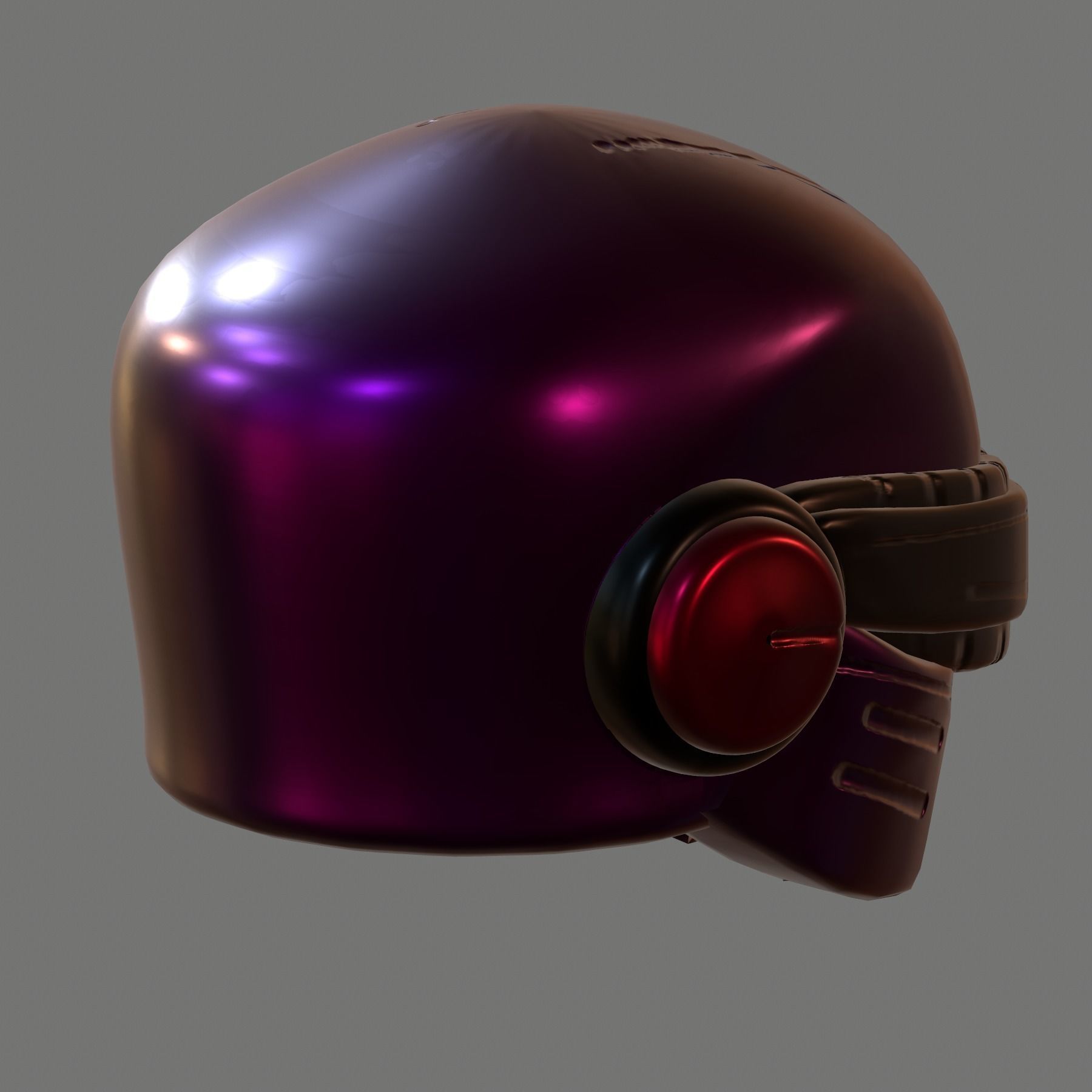 Gas mask helmet 3d model scifi Low-poly Low-poly 3D model_4