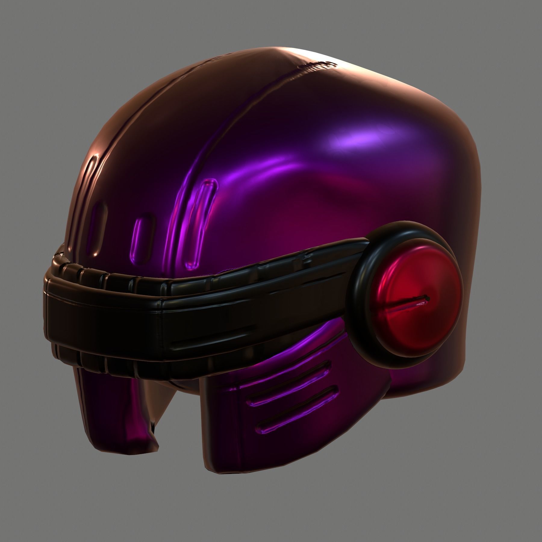 Gas mask helmet 3d model scifi Low-poly Low-poly 3D model_6