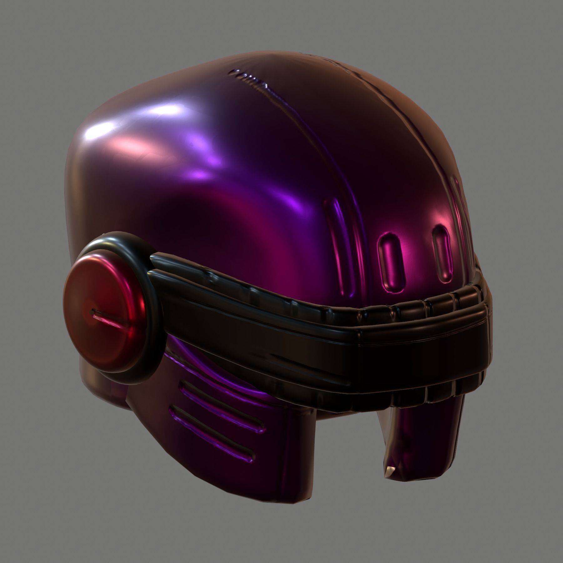 Gas mask helmet 3d model scifi Low-poly Low-poly 3D model_3