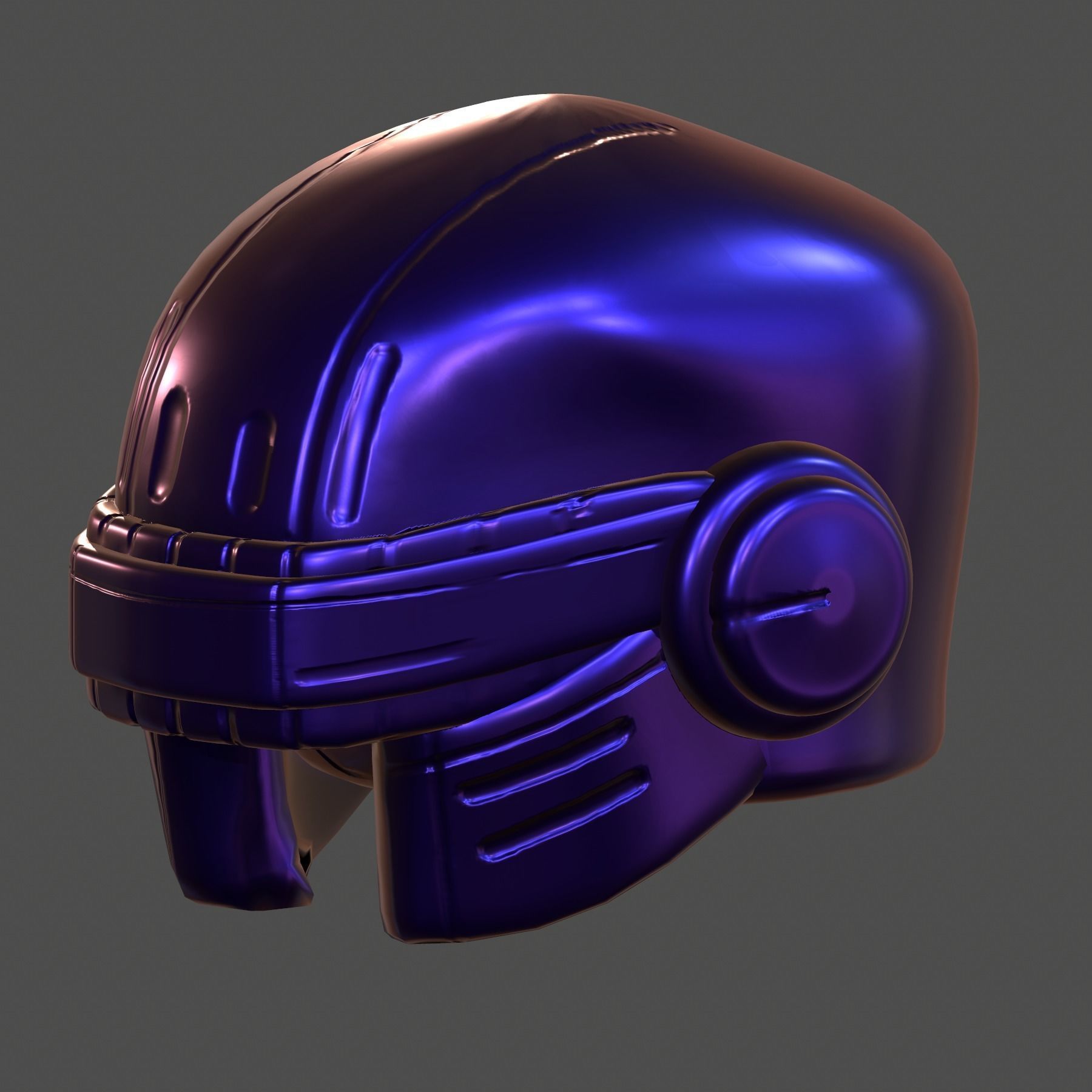 Gas mask helmet 3d model scifi Low-poly Low-poly 3D model_6