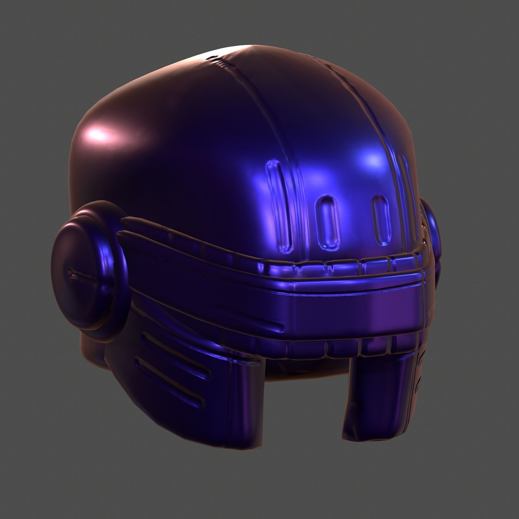 Gas mask helmet 3d model scifi Low-poly Low-poly 3D model_3