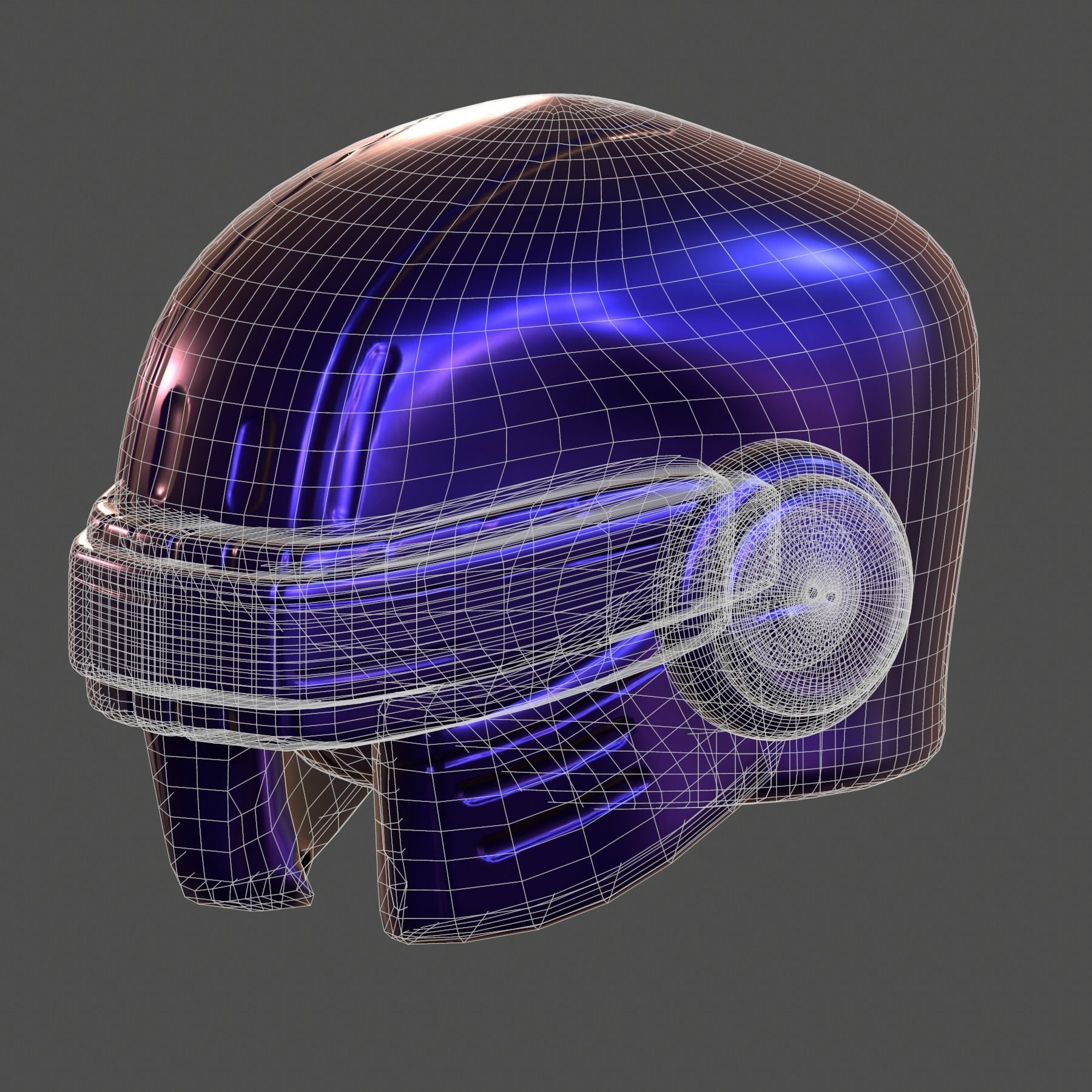 Gas mask helmet 3d model scifi Low-poly Low-poly 3D model_7