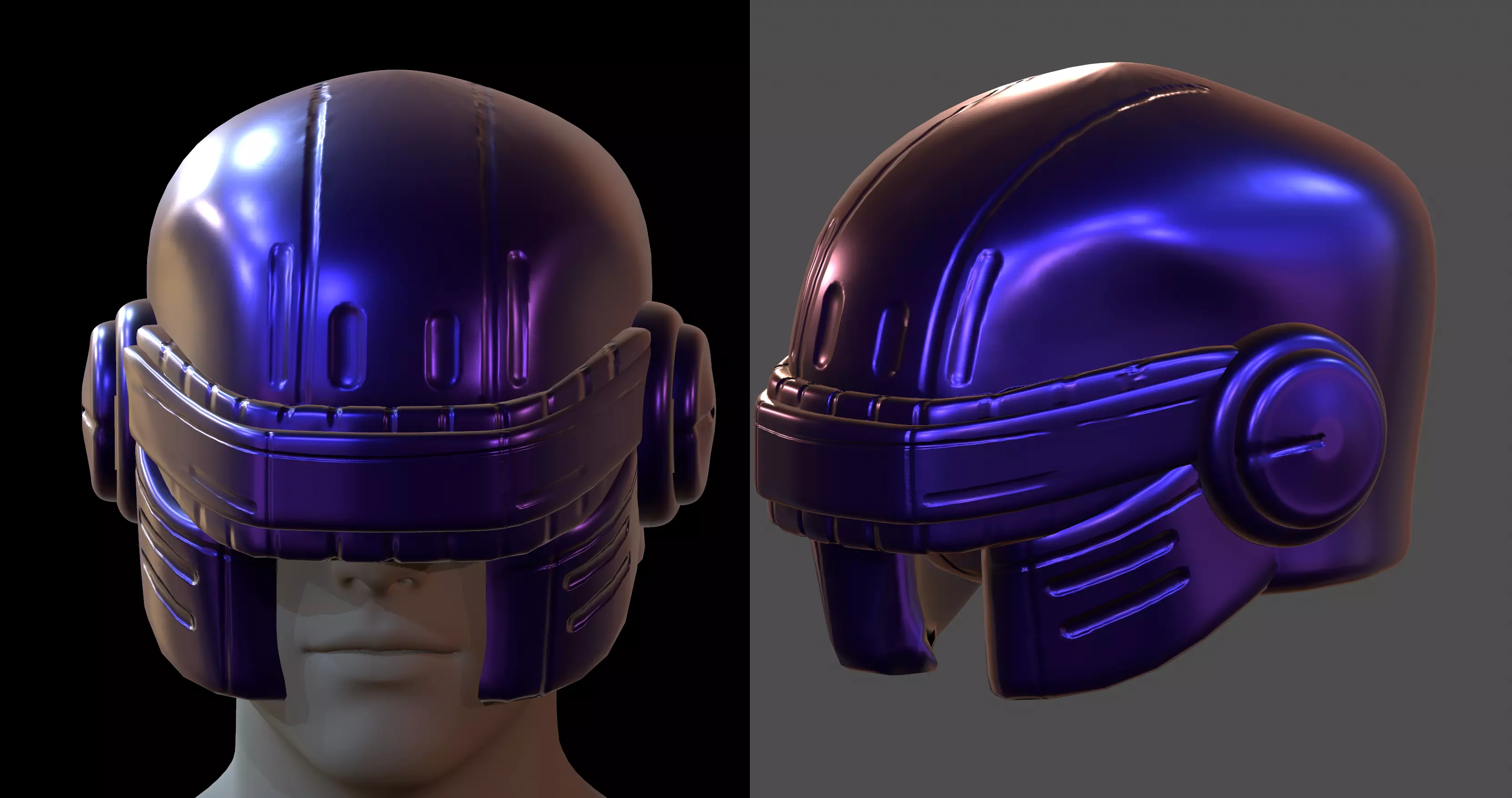 Gas mask helmet 3d model scifi Low-poly Low-poly 3D model_0