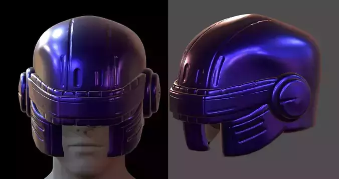 Gas mask helmet 3d model scifi Low-poly 