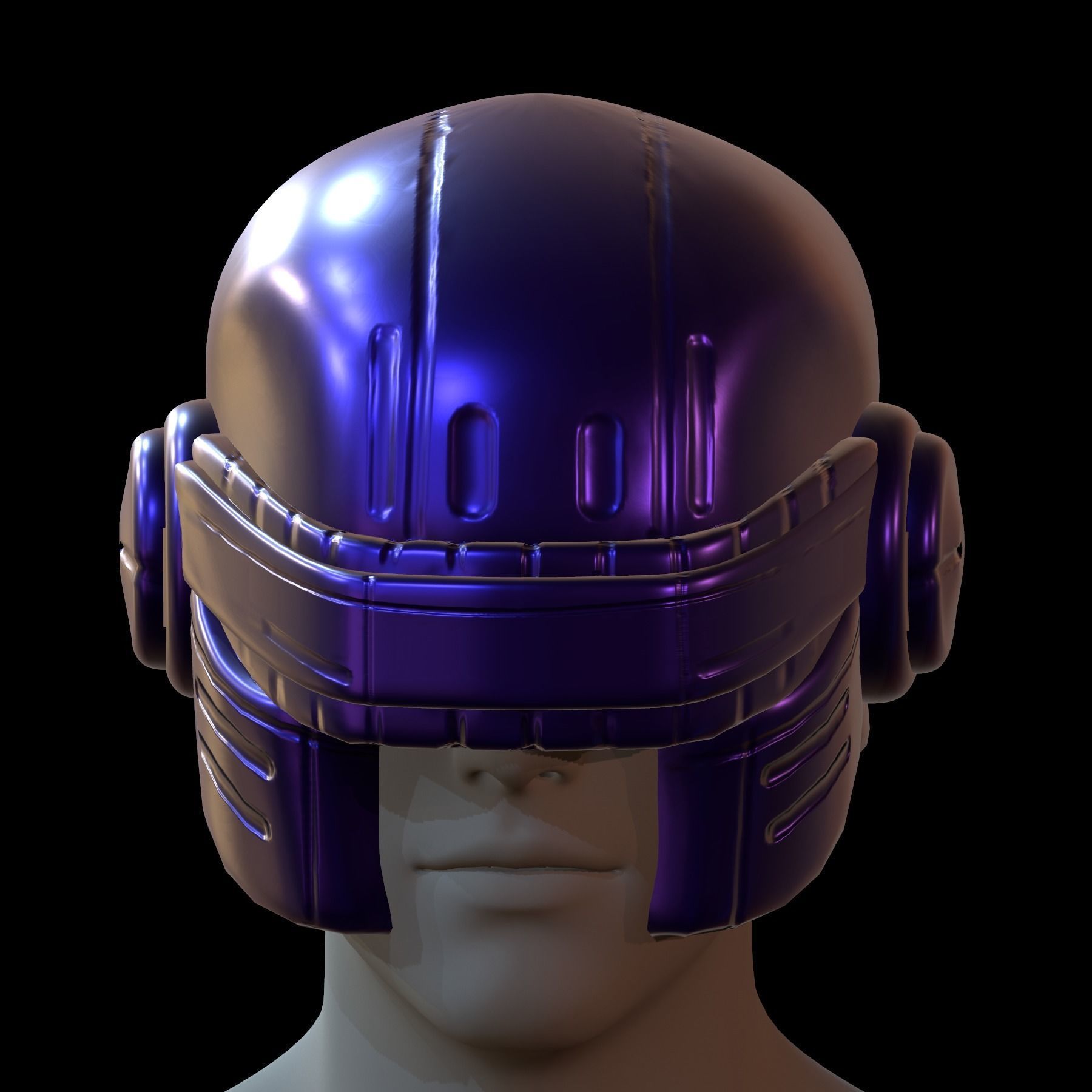 Gas mask helmet 3d model scifi Low-poly Low-poly 3D model_1