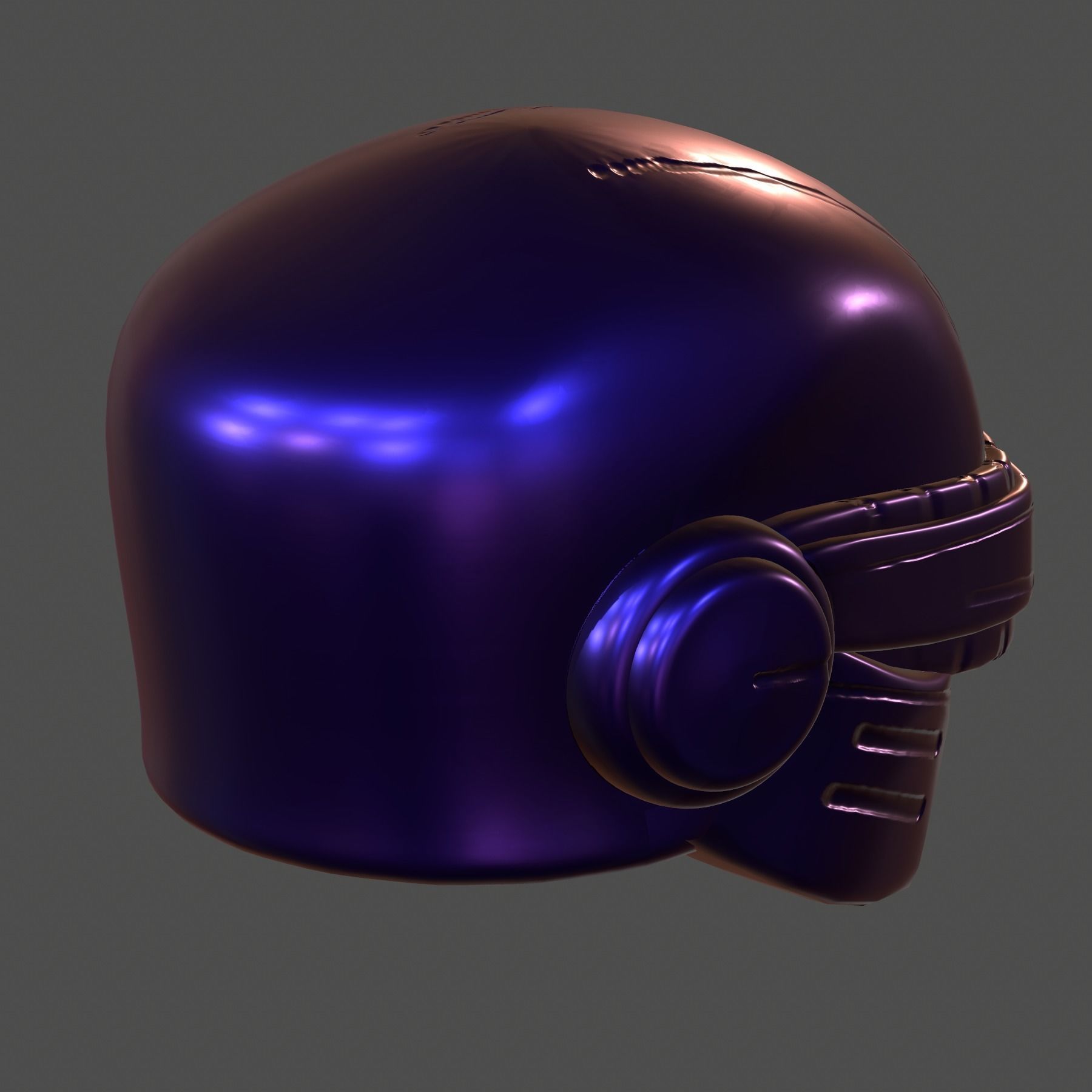 Gas mask helmet 3d model scifi Low-poly Low-poly 3D model_4