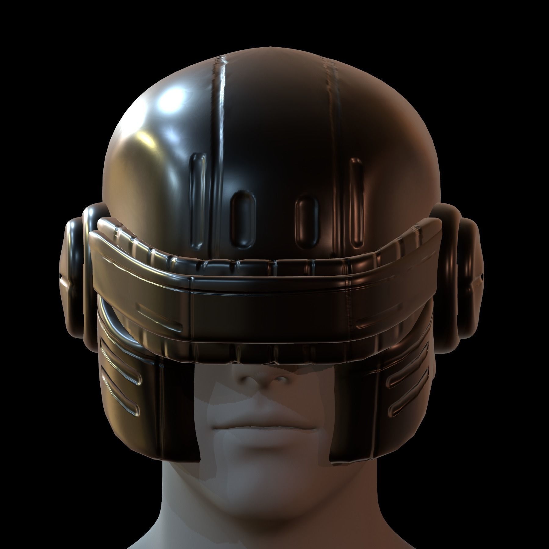Gas mask helmet 3d model scifi Low-poly 3D model_1