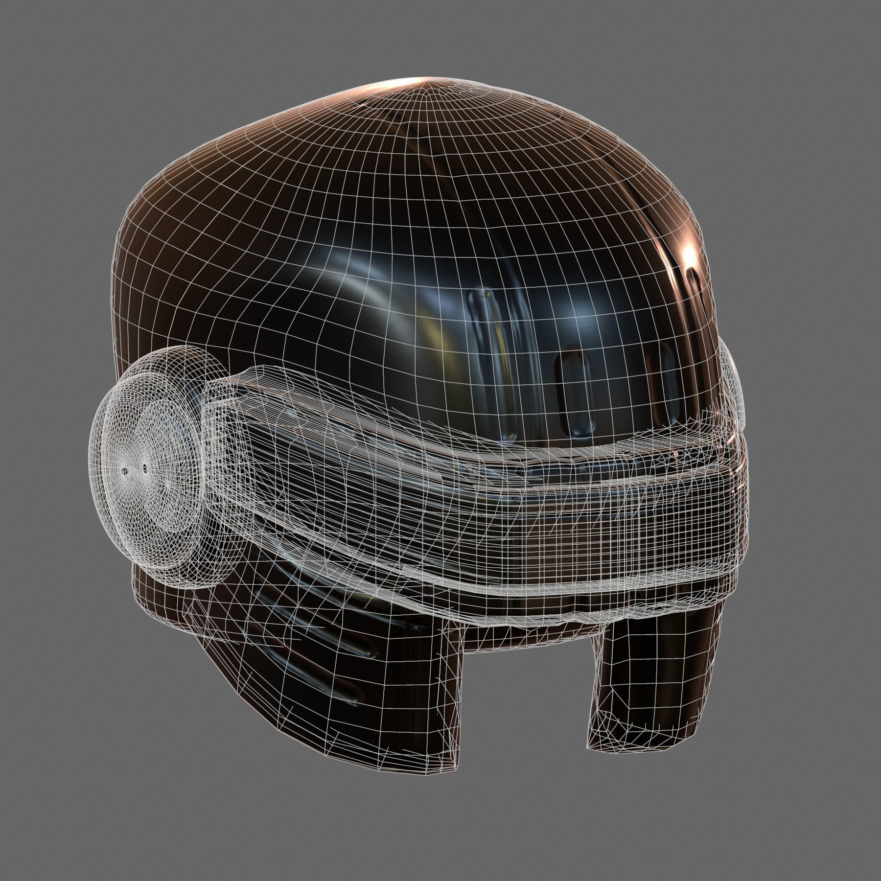 Gas mask helmet 3d model scifi Low-poly 3D model_8