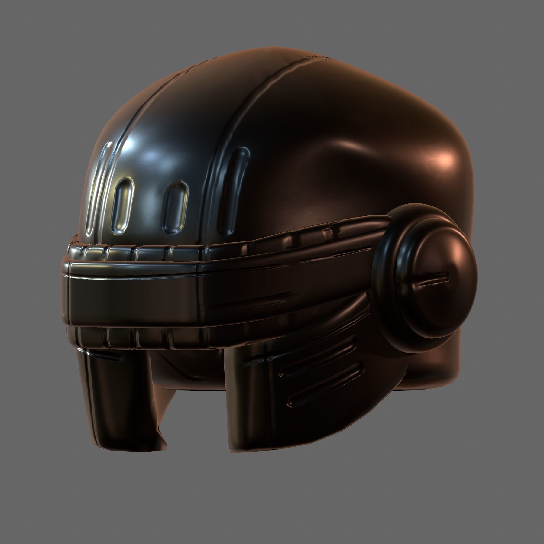 Gas mask helmet 3d model scifi Low-poly 3D model_6