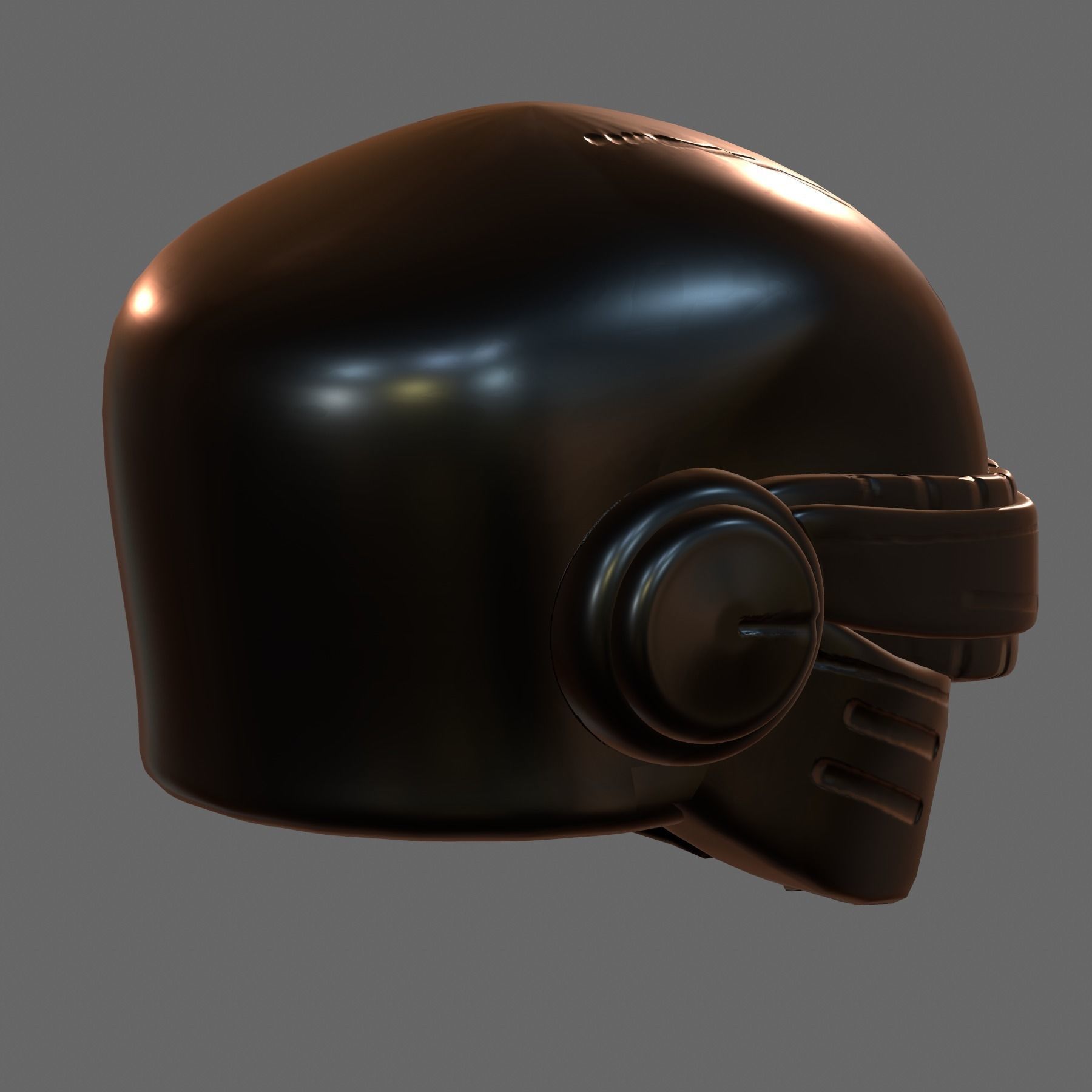 Gas mask helmet 3d model scifi Low-poly 3D model_4