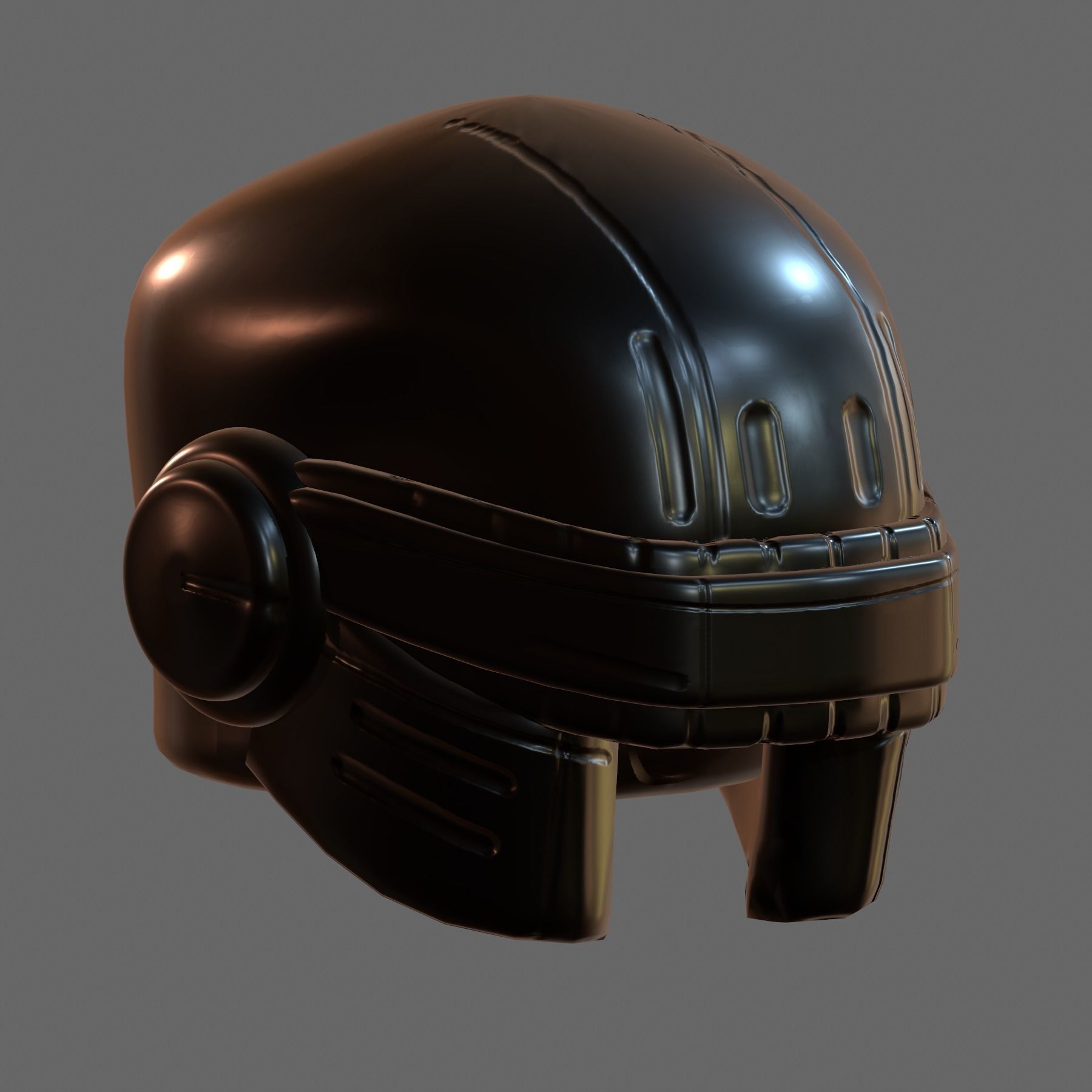 Gas mask helmet 3d model scifi Low-poly 3D model_3