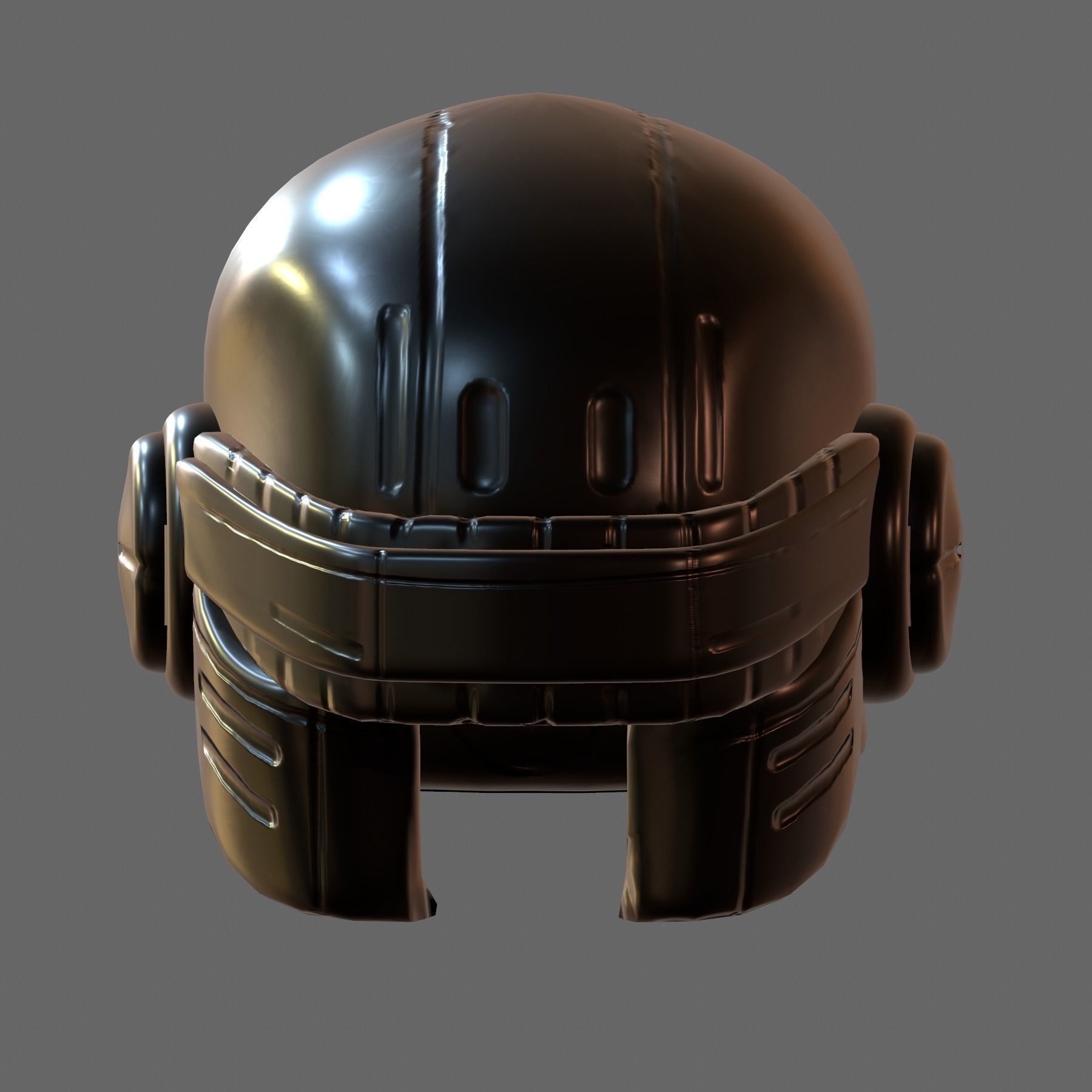 Gas mask helmet 3d model scifi Low-poly 3D model_2