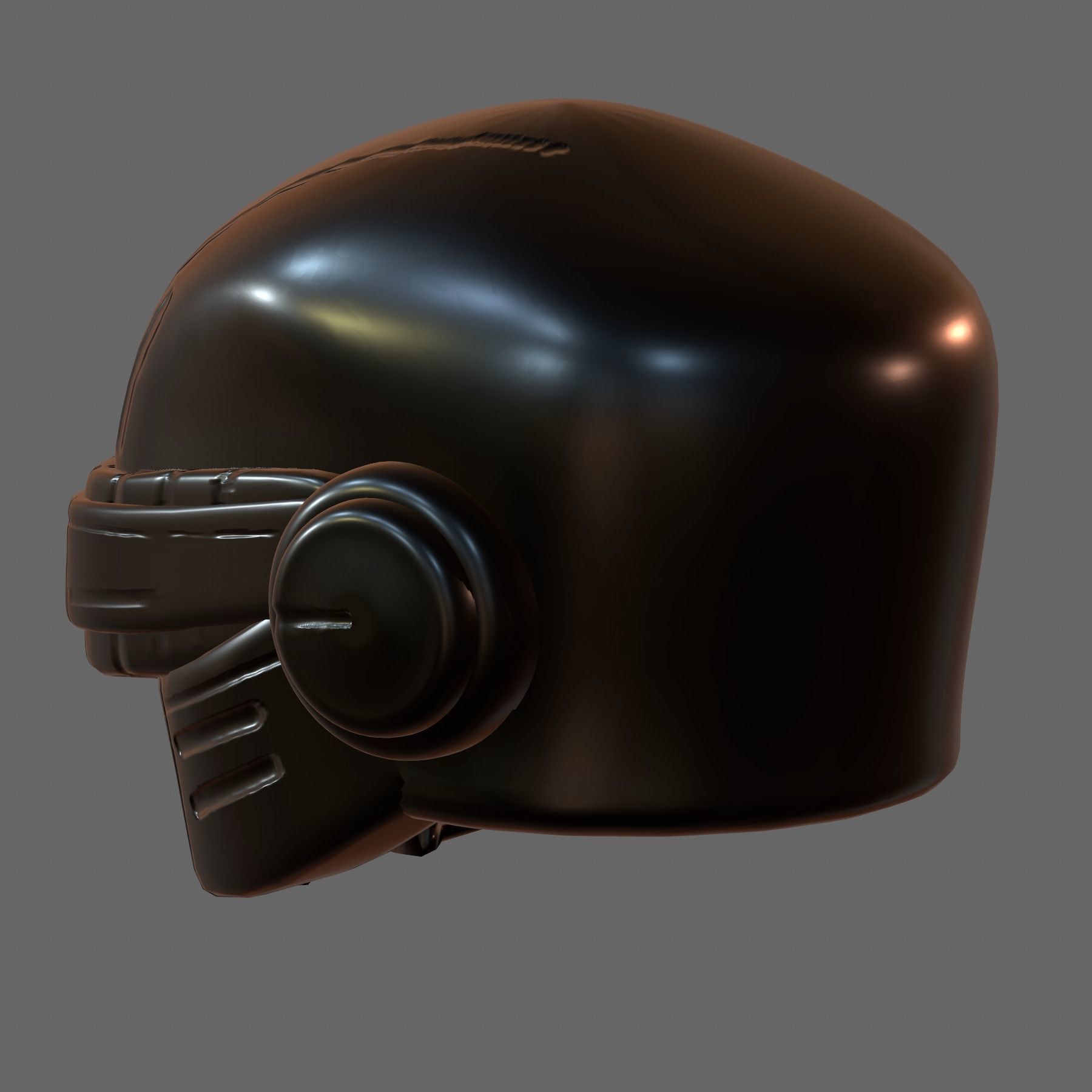 Gas mask helmet 3d model scifi Low-poly 3D model_5