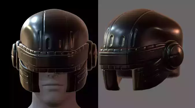 Gas mask helmet 3d model scifi Low-poly 