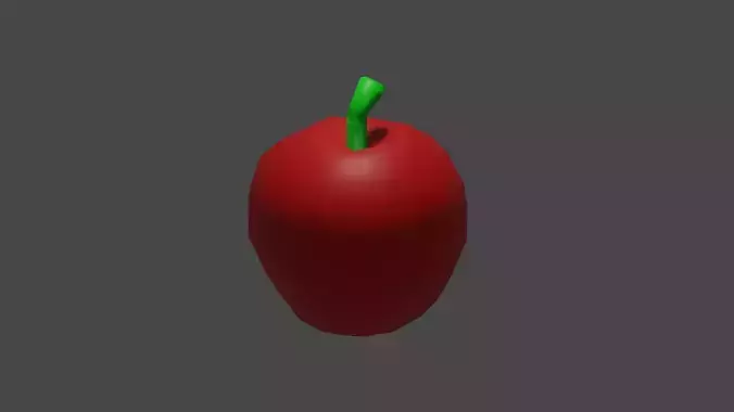Low poly apple with leaves