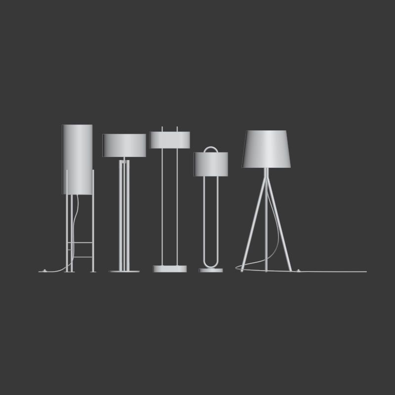 CB2 5 Floor Lamps Set 1 3D model_3