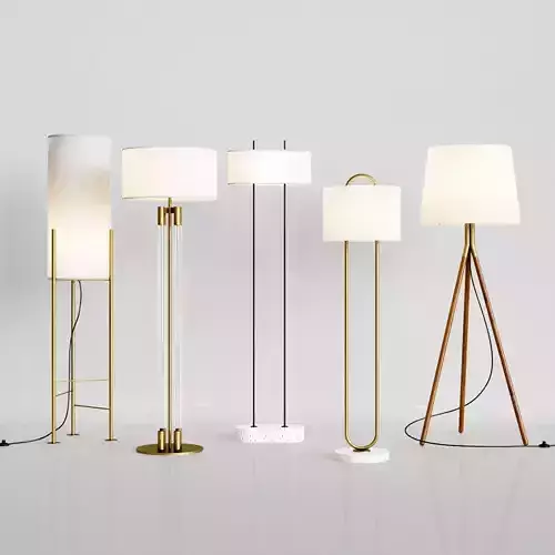 CB2 5 Floor Lamps Set 1 3D model