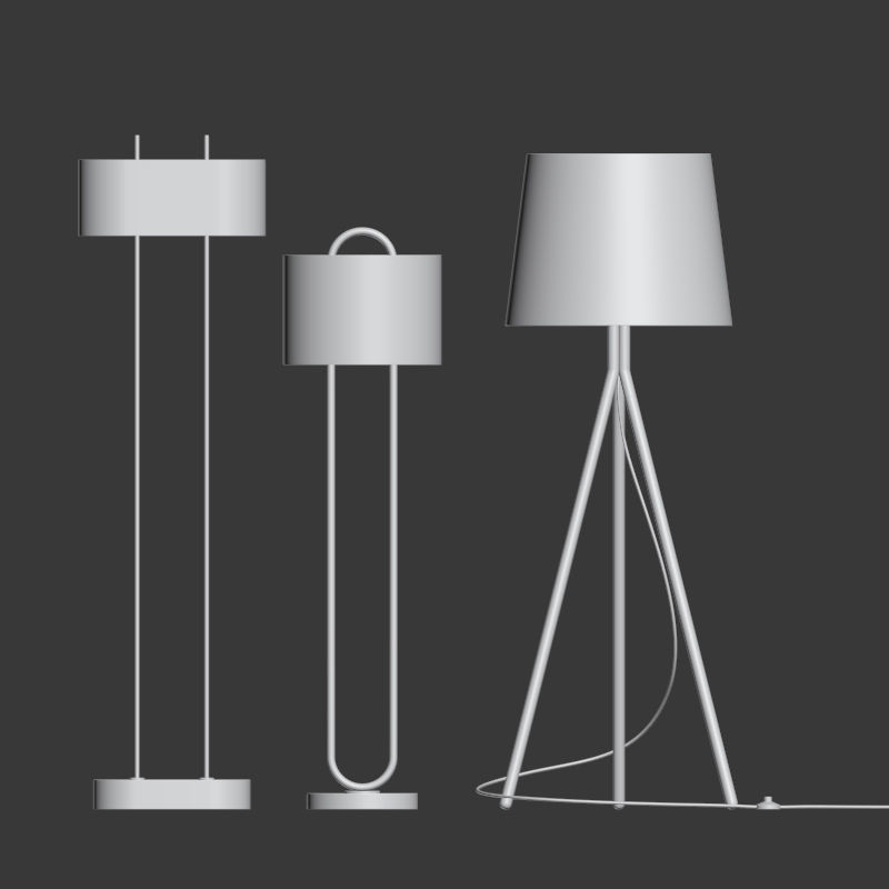 CB2 5 Floor Lamps Set 1 3D model CGTrader