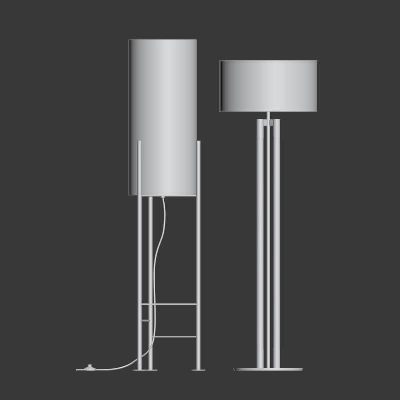 CB2 5 Floor Lamps Set 1 3D model_2