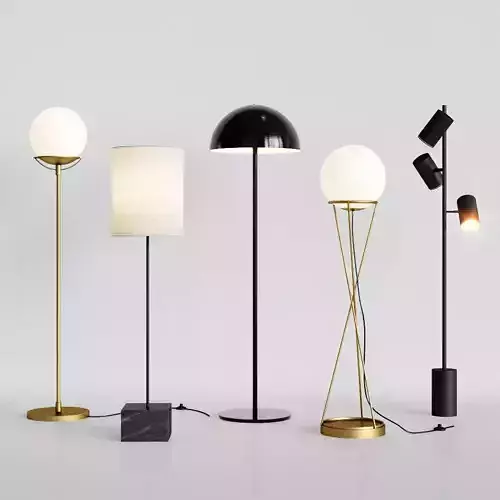 CB2 5 Floor Lamps Set 2